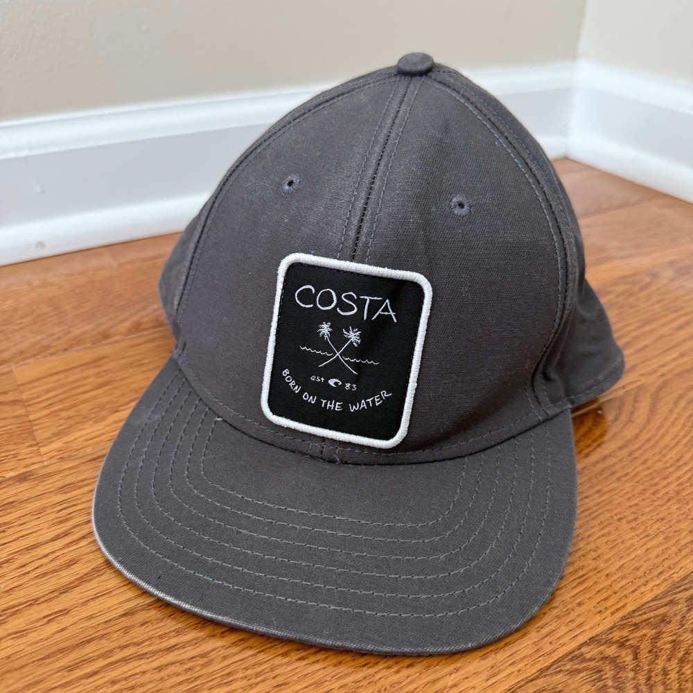 Costa‎ Del Mar Born On The Water Snapback Hat Gray Cotton Fishing Trucker Cap